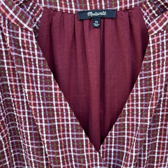 Madewell Oaklynn Drawstring Mini Dress Bohemian Hippie Festival Gingham Sz PS - Picture 5 of 9